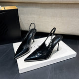 Breakj Heels 2025 Spring New Sexy Night Club Pointed Women's Single Shoes With Shallow Mouth Water Drill Bag Head