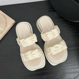 Shoes Woman 2024 Slippers Flat Platform Pantofle Luxury Slides New Rubber Designer Fashion PU Female Shoes Womens Slippers