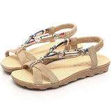 New Summer Women's Sandals Round Toe Open Toe Flat Sandals Slip-on Casual Sandals Women Soft and Comfortable Beach