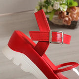 Pvc Wedges Sandals Women 2023 Summer Casual Ankle Buckle Gladiator Sandals Woman Plus Size Platform Sandalias