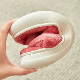 Thicken Warm Plush Home Slippers Women Thick Sole Solid Color Indoor Couple Cotton Shoes Soft Comfy Fuzzy Slippers