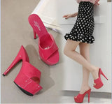 Color Woman Wedding Shoes Sandals 2023Nightclub Sexy High-heeled 15cm Shoes Slippers Heels Waterproof Sandal Summer