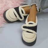 Keep Warm Lamb Wool Ankle Boots Women Non Slip Platform Cotton Padded Shoes Woman Flat Heel Plush Winter Boots