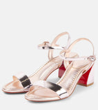 Breakj And Soft Leather 2025 Summer New Thick And Round Toe Solid Color Elegant Buckle Sandals