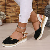 Toe Wedge Sandals for Women Summer Buckle Strap Gladiator Shoes Woman Fashion Espadrilles Platform Sandalias Mujer