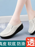 Spring Autumn Women Flats Platform Loafers Ladies Genuine Leather Comfort Wedge Moccasins Orthopedic Slip On Casual