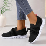 Brown Knit Breathable Sneakers Shoes Women 2024 New Soft Sole Platform Flats Woman Plus Size 43 Non Slip Casual
