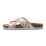 Summer Print Cork Slipper New Fashion Women Casual Beach Slip on Outside Non-slip Slides