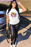 Summer Juicy Diamonds Print Tshirt Women Round Neck Short Sleeve Top Female Pattern Harajuku Tshirt 2023 New