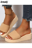 Women Wedges Slippers Platform Sandals Hot Sale Summer Shoes 2023 New Casual Beach Flats Ladies Slides Shoes Home Flip