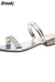 2023 Summer Women Sandals Bling Pumps Shoes Comfort Ladies Woman Gold Silver High Heels Female Footwear Slip On