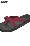 Women Summer Shoes Solid Color Flats Flip Flops Outdoor Sandals Home Basic Casual Footwear Bathroom Slippers Beach Shoes