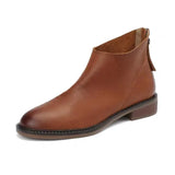 Breakj Retro Color Rear Zipper Martin And Ankle Boots Are Soft To Wear Flat Chelsea Short