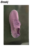 mesh breathable slip-on flat tennis casual shoes walking shoes plus size sports shoes ladies vulcanized shoes