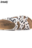 2023 New Fashion Summer Cork Slipper Women Casual Beach Non-slip Outside Cut-outs Slip on Slides