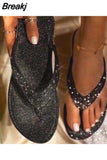 Women's Flip Flop Slippers Slides Bling Rhinestone Ladies Shoes Casual Summer Flat Female Crystal Glitter Woman Plus