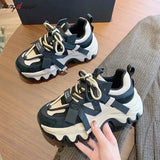sneakers Women's Chunky Sneakers Black brown Platform Tennis Shoes for Women Thick Bottom Breathable Sports Dad