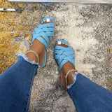 Casual Fashion Women's Slippers Household Flip-flops 2023 Summer Diamond Flat Bottom Non-slip All-match Slippers