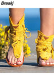 Women's Sandals 2023 Retro Gladiator Ladies Clip Toe Vintage Boots Casual Tassel Rome Fashion Summer Woman Shoes Female
