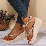 Wedge Flip Flops for Women 2023 Fashion Clip Toe Platform Slippers Woman Lightweight Thick Bottom Non Slip Beach