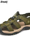 Genuine Leather Men Shoes Casual 2023 Summer Beach Comfortable Sandal Outdoor Big Size Male Sandalias Hiking
