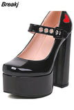 Dropship 2023 Spring Summer Platform Woman Mary Janes Shoes Pumps Elegant Office Lady Woman Shoes Pumps Big Size