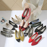 Fashion Slip on Mesh Loafers Breathable Stretch Ballet Shallow Flat Elegant Women Soft Bottom Pointed Toe Boat Shoes
