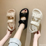 Sandals Summer New Flat British Wind Embroidery Thick-soled Casual Casual Roman Fragrance Designer Shoes