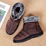 Non Slip Waterproof Snow Boots for Women Keep Warm Faux Fur Ankle Boots Woman Plus Size Winter Cotton Padded Shoes