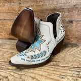 Female Western Boots Wood Sole Pointed Toe Slip-On Print Ankle Boots Embroider 2023 Spring Comfy Woman Boots