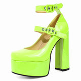 New Summer Cosplay Lolita Punk Elegant Women's Pumps High Heeled Mary Janes Large size Shoes Trendy Coloful