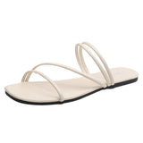Summer New Two Wear Sandals Female Fashion Korean Version Of A Word With Sandals Casual Flat Outside Wear Slippers