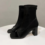 Women's Shoes Summer New Open Toe Sandals Fashion Clip Toe Smoke Tube Boots Flat High Heels Short Boots Tide Botas De