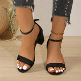 New 2024 Casual Black Thick Heel High Heel
