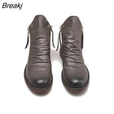 Men Boots Fashion Chelsea Boots Leather Ankle Boots Double Side Zipper Non-slip Shoes for Men Platform Boots Zapatos De