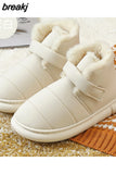 Soft Women Men Boots Down Warm Plush Ankle Snow Female Thick Boots Shoes Couple Toddler Indoor Home Fur