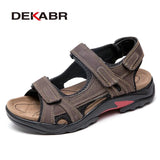 Summer Big Size Men's Sandals British Fashion Genuine Leather Beach Shoes Mens Casual Massage Non-Slip Slippers