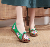 Breakj Shoes Ox Tendon Bottom Big Head Shoes Mother Grandma Shoes A Foot Pedal Cloth Shoe Women's Single Shoes Embroidered