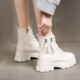 Black Boots Winter Shoes Women Ankel Boots Goth Shoes Platform Boots Snow Booties Woman Warm Botas Fall Flat