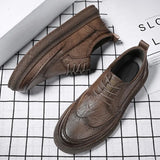 Men Brogue dress Shoes outdoor British Style Lace Up Leather Shoes Fashion Casual Business Man shoes Footwear Chaussure