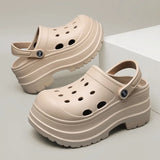 Summer Thick Bottom Clogs Garden Shoes Women Non Slip Waterproof Beach Pool Sandals Woman Eva Closed Toe Platform