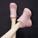 Heightening Wedges Casual White Sneakers Woman Tennis Female Breathable Zapatos De Mujer Women's Platform Sports