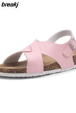 2023 New Beach Cork Sandals Casual Women Summer Buckle Strap Outside Non-slip Sandalias
