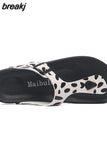 New Women Flip Flops Slippers 2023 Casual Summer Beach Print Slip on Outside Slides