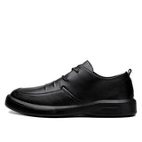 Men Leather Shoes Casual Shoes Big Toe Soft Sole Casual Shoes Dress Men Versatile Business Lace-Up Shoes Summer Breathable