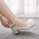 Queen Wedding Shoes Bride Women Pumps High Heels Princess Cinderella Evening Party