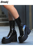 Platform Woman Ankle Boots 2023 Winter Gothic Style Punk Office Lady Fashion Comfy Cool Women Boots Shoes Big Size