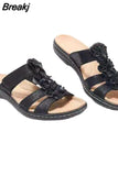 Sandals Women 2023 New Flower Wedge Platform Orthopedics Shoes Retro Rome Casual Comfortable Peep Toe Sandalias De