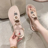 Women's Shoes with Low Heels Summer 2023 Plastic Footwear Flip-flops Black Sandals for Woman Pvc Comfort Vip Chic and Elegant