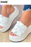 Women Sandals Slip On Heels Sandals Women Summer 2023 Platform Sandals Summer Footwear Outdoor Slippers Summer Shoes For